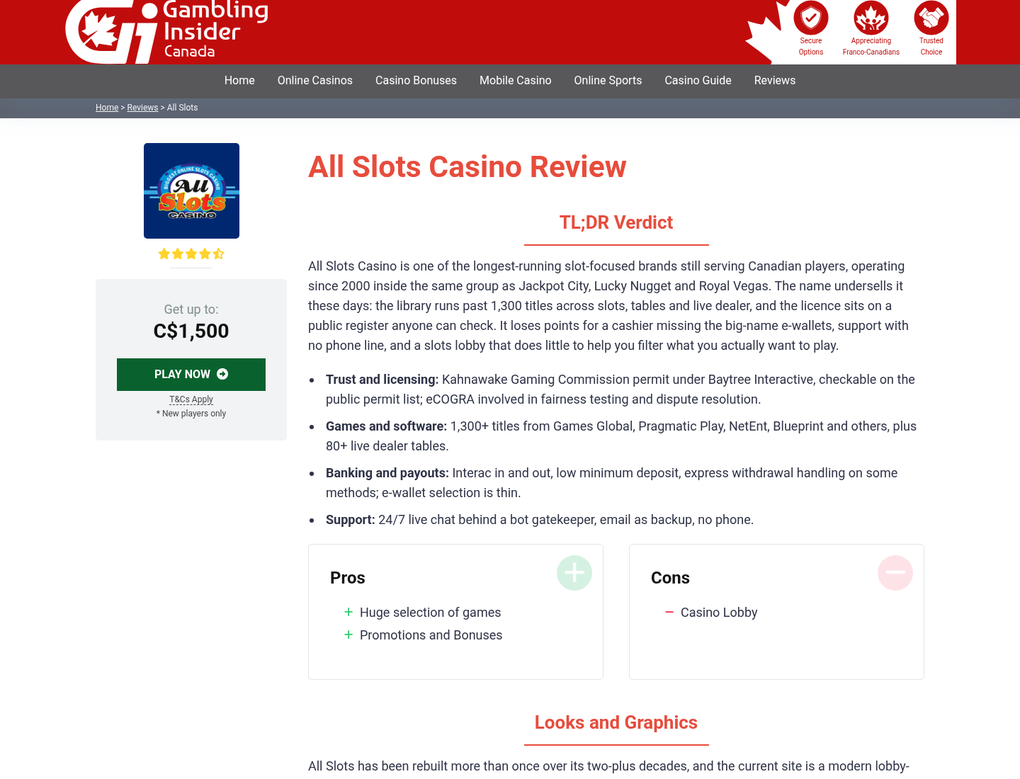 Gambling Insider Canada - All Slots